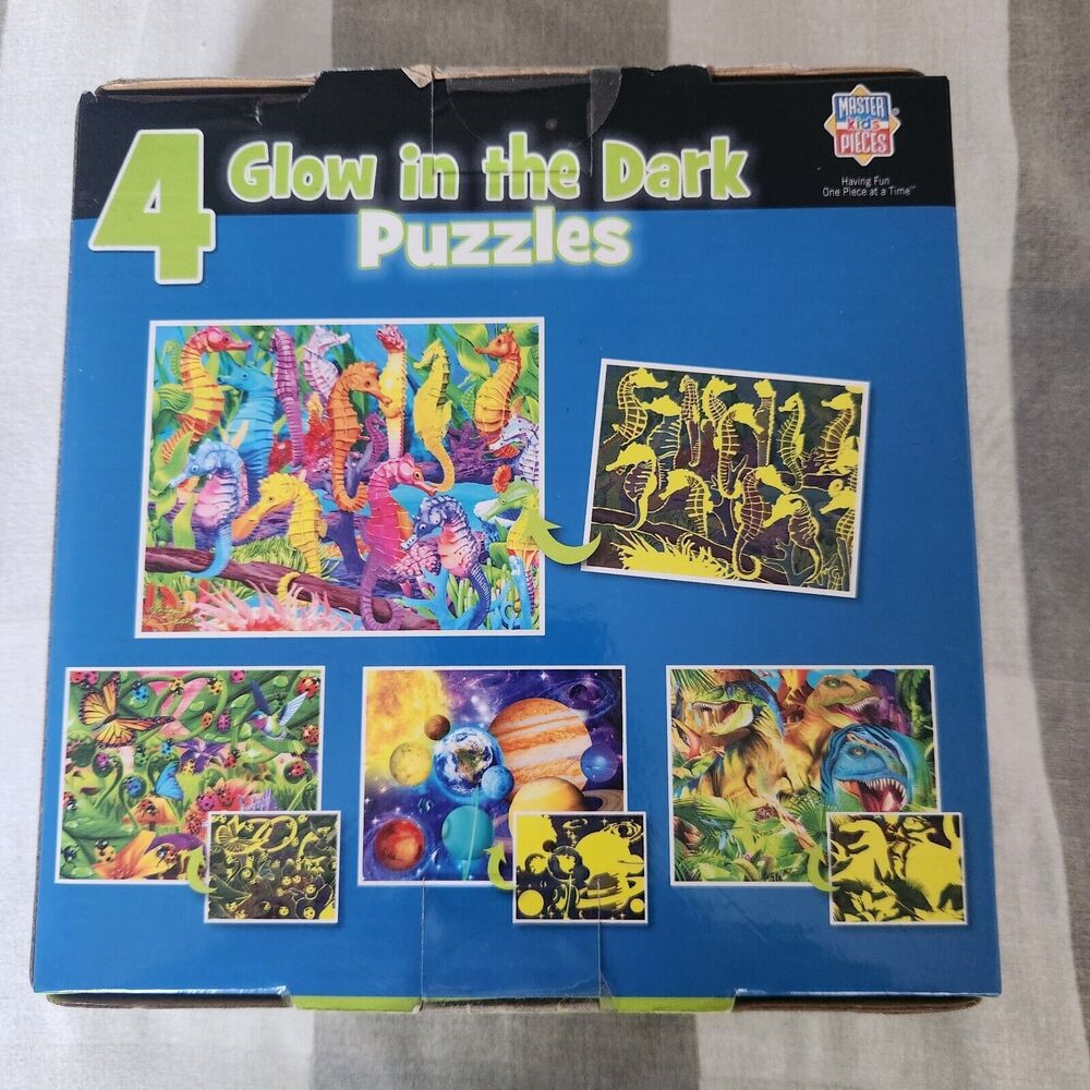 GLOW‎ IN THE DARK NATURE PUZZLE SET 4 Sets 100 Pc/set 6+